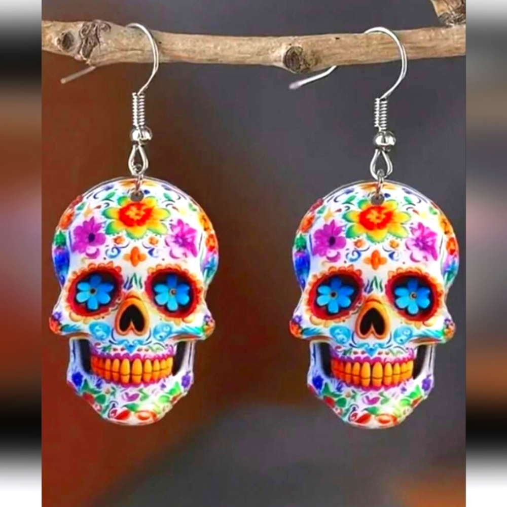 Colorful Skull Earrings